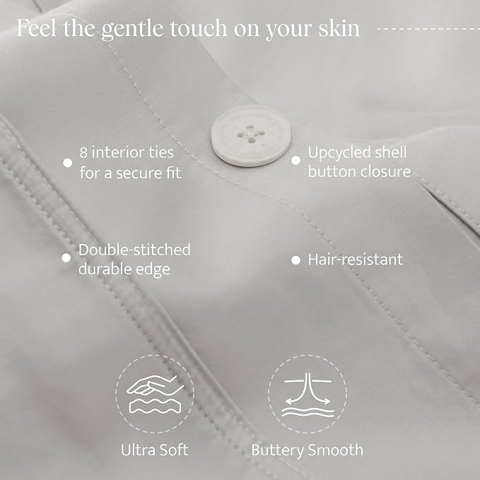 Double Stitch Cotton Tencel Duvet Cover - Image 3