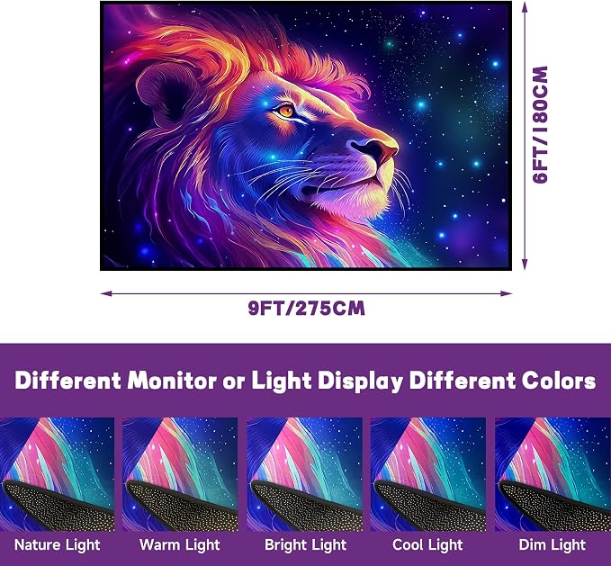 6' x 9' Galaxy Lion Rug Large 3D Fierce Lions Space Area Rugs - Image 3