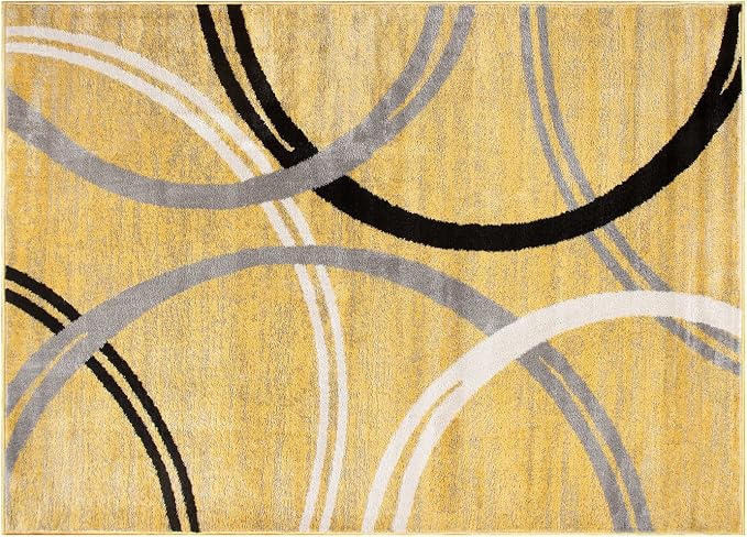 Rugshop Wavy Circles Design Accent Rug, Carpet by Rugshop