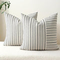 DWR Striped 3D Textured Weave Throw Pillow Covers 20x20 Set of 2, Polyester by DWR