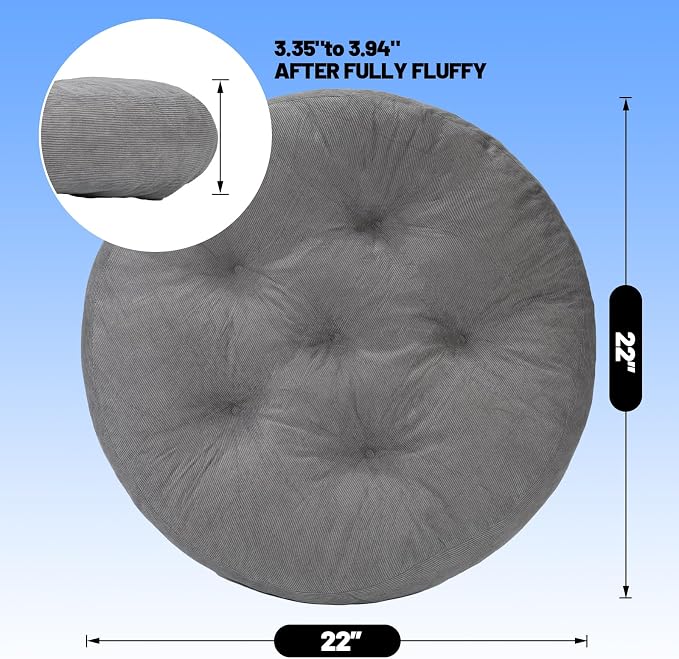 Meditation Floor Pillow Set of 2, Round Large Pillows Seating - Image 2