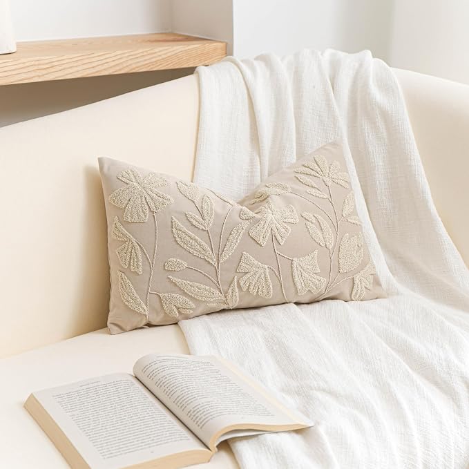 BlissBlush Light Beige Soft Velvet Decorative Accent Lumbar Throw Pillow Cover - Image 3