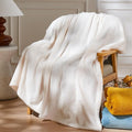 NEWCOSPLAY Super Soft Throw Blanket Ivory Premium Silky Flannel Fleece Leaves by NEWCOSPLAY