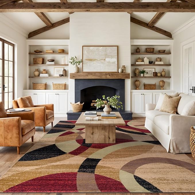 Rugshop Contemporary Abstract Circles Perfect by Rugshop
