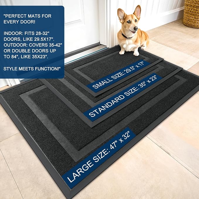 OLANLY Front Door Mat Indoor Outdoor Entrance, Waterproof All-Season, - Image 3