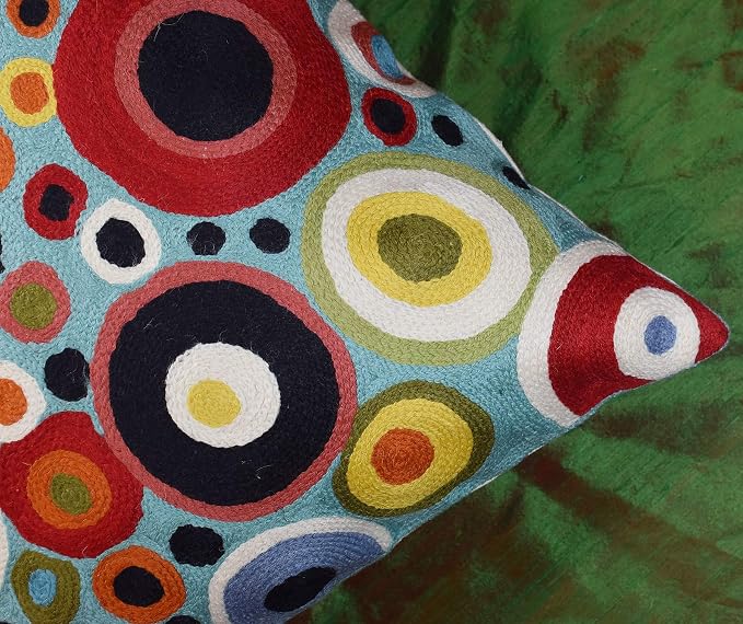 Turquoise Polka Dots Decorative Pillow Cover Contemporary Pillowcase Blue - Image 6