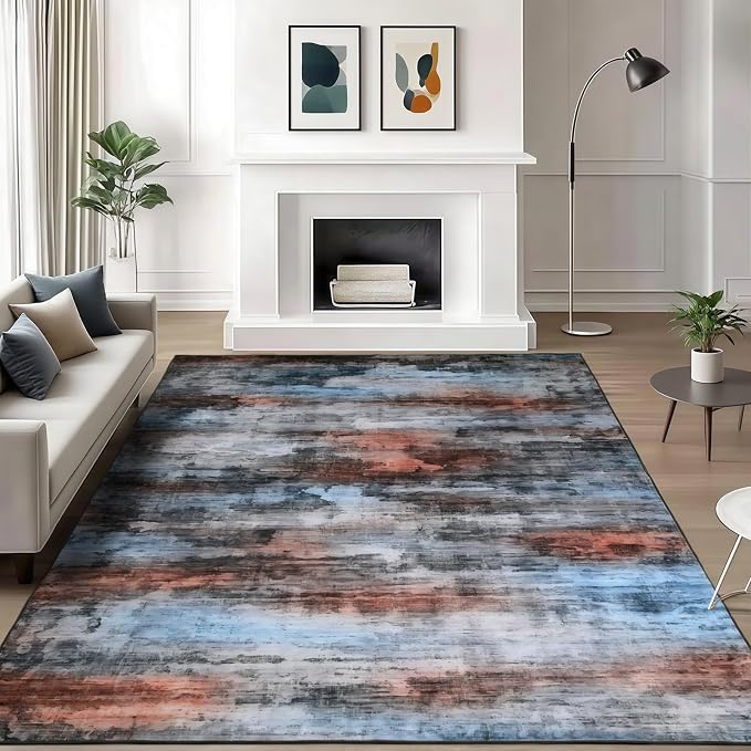WILLSUN Washable Area Rugs, 5x7 Non-Slip Boho Large Area Rugs by Embracethewarmthofhome