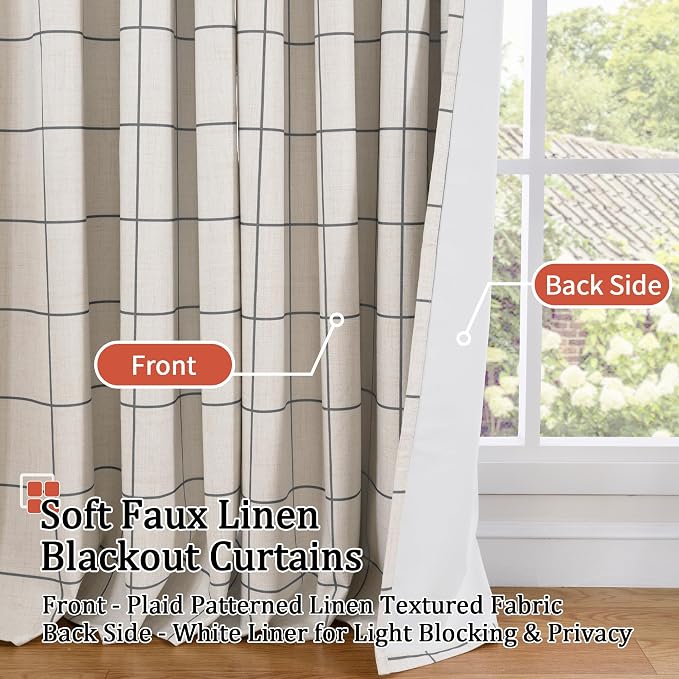 Linen Blackout Curtains for Bedroom - Image 3