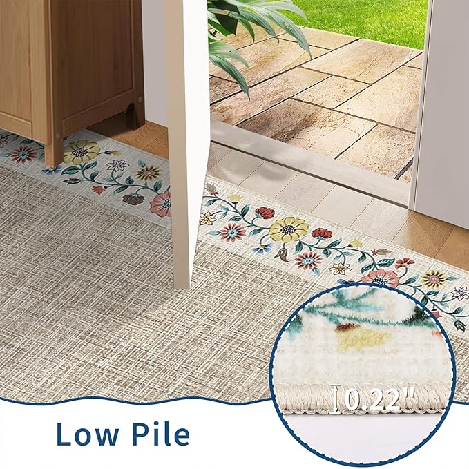 GarveeHome Entryway Rug 2x6 Modern Bordered Runner Rug Washable Kitchen Runners - Image 5