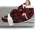 PAVILIA Sherpa Blanket with Sleeves, Foot Pocket by PAVILIA