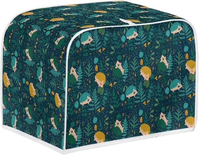 Flowers Hedgehog Printed 2 Slice Kitchen Machine Covers, Dustproof Toaster - Image 2