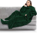 PAVILIA Fleece Blanket with Sleeves, Foot Pockets by PAVILIA