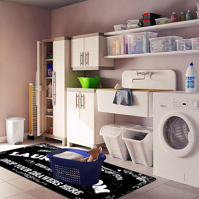 Zoke Laundry Room Rug Runner Stylish Non-Slip Laundry Room Mat 20"x59" - Image 2
