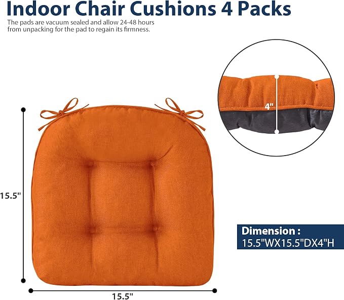 Chair Cushions for Dining Chairs, Seat Cushions for Kitchen Chairs, Indoor Seat - Image 2