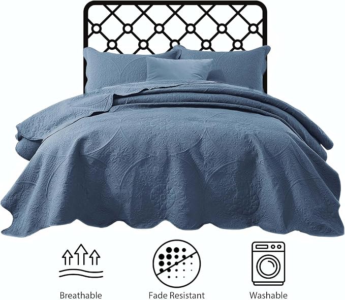 IR Imperial Rooms King Quilt Bedding Set Size + 2 Pillow Shams - Image 8