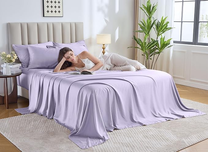 Pure Bamboo King Sheets, Genuine 100% Organic Viscose Derived from Bamboo Bed - Image 2