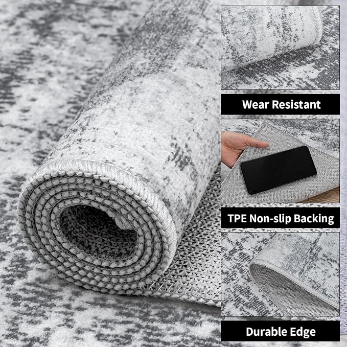 Ciicool Abstract Area Rug Indoor, 3x5 Washable Entryway Rug, Modern Soft Throw - Image 3