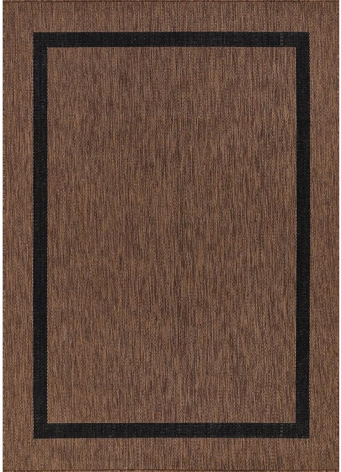 Bordered Outdoor Rug 9x12 Washable Outside Carpet - Image 2
