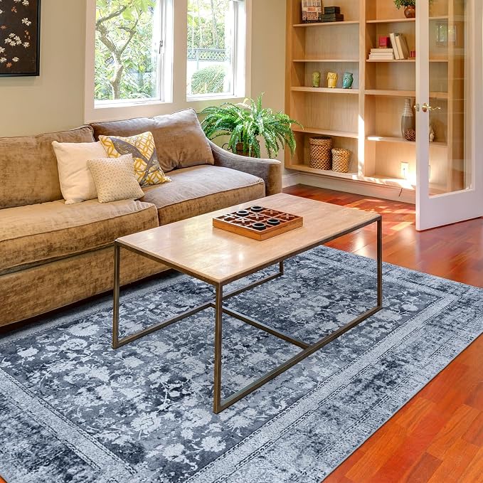 Area Rug 5×7, Vintage Boho Rug, Ultra-Soft Low Pile, Non Slip, Stain Resistant - Image 6