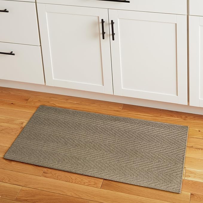 TOWN & COUNTRY BASICS Pax Herringbone Textured Solid Everwash® Washable Area Rug - Image 2