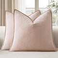 EMEMA Throw Pillow Covers Decorative Linen Pillow Covers 24x24 Inch Pink Boho by EMEMA
