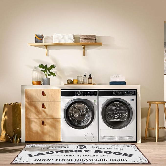 Zoke Laundry Room Rug Runner Stylish Non-Slip Laundry Room Mat 20"x47" - Image 6