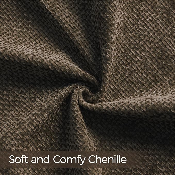 a moment Dark Brown Chenille Throw Pillow Covers 22x22 Inch Pack of 2 Modern - Image 4