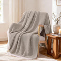 WRENSONGE Pineapple Stitch Throw Blanket, Sand Soft Cozy Fluffy Warm Hand Made by WRENSONGE