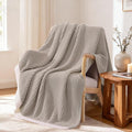 WRENSONGE Pineapple Stitch Throw Blanket, Sand Soft Cozy Fluffy Warm Hand Made by WRENSONGE