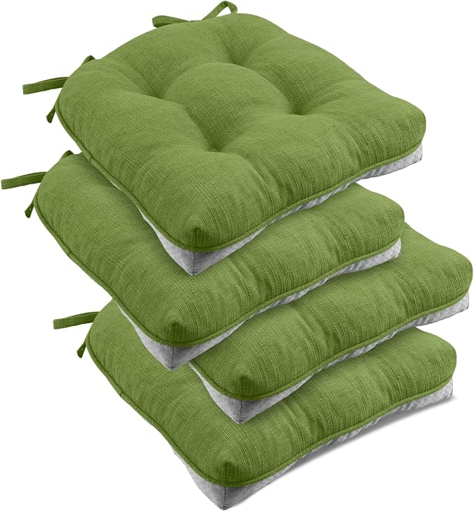 downluxe Indoor Chair Cushions for Dining Chairs, Tufted Overstuffed Textured by Downluxe