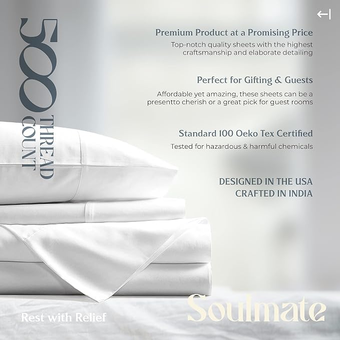 Mayfair Linen 100% Cotton Sheets King Size Bed Set - Image 8