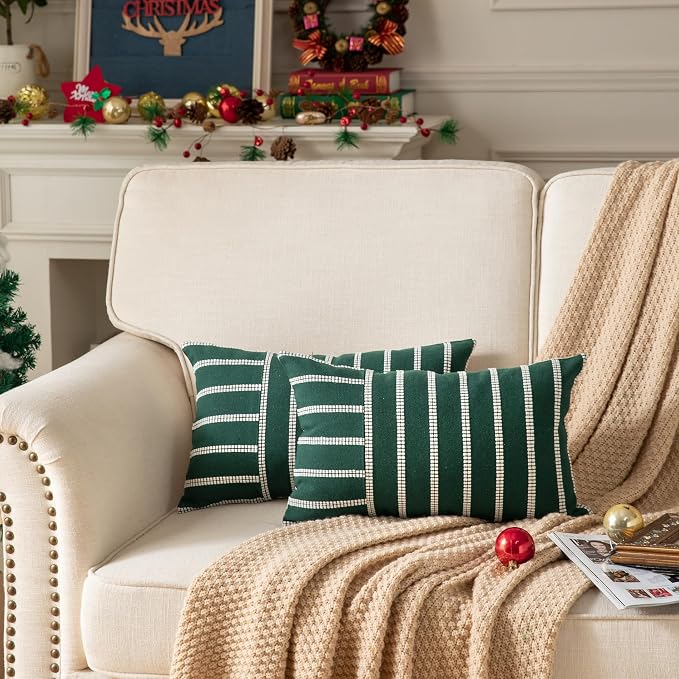 Caflife Boho Christmas Pillow Covers 12x20 Set of 2 Soft Farmhouse Decorative - Image 4