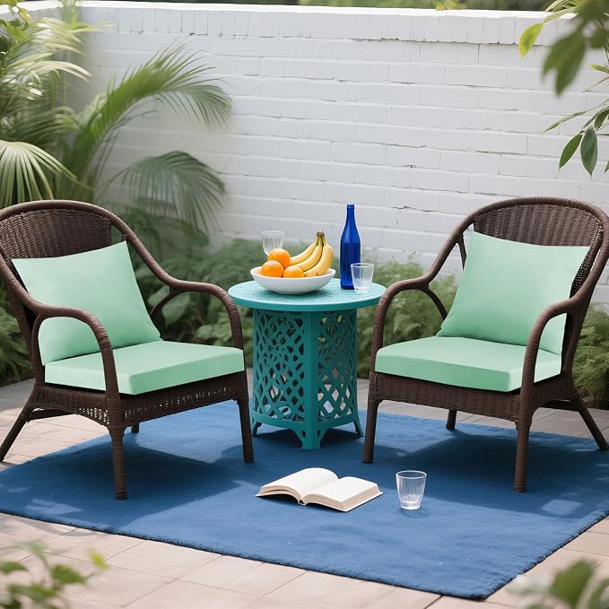 Outdoor Seat Cushion Set 24 x 24 In, Water-Resistant & Fade-Resistan, Patio - Image 2