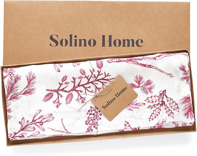 Solino Home 100% Pure Linen Christmas Table Runner 156 Inches Long - Image 5