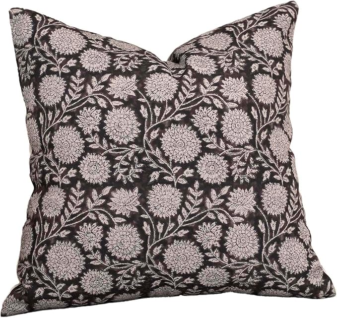 Amor Virisso Floral Throw Pillow Covers 20x20 Block Print Pillow Covers Vintage - Image 8