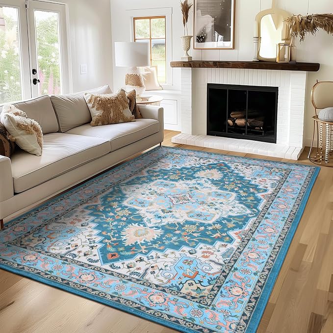 WILLSUN Washable Area Rugs, 4x6 Non-Slip Boho Large Area Rugs - Image 2