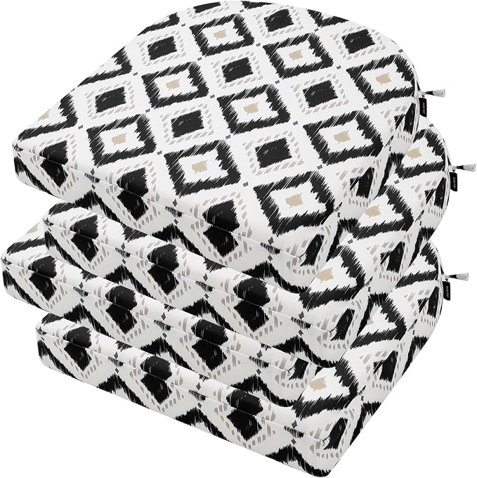 idee-home Outdoor Chair Cushions Set of 4, Thick 17" x 17" x 3" Outdoor Seat by idee-home