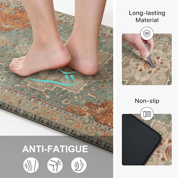 GENIMO Kitchen Mats for Floor 2PCs, Washable Anti Fatigue Mat for Cushioned - Image 4