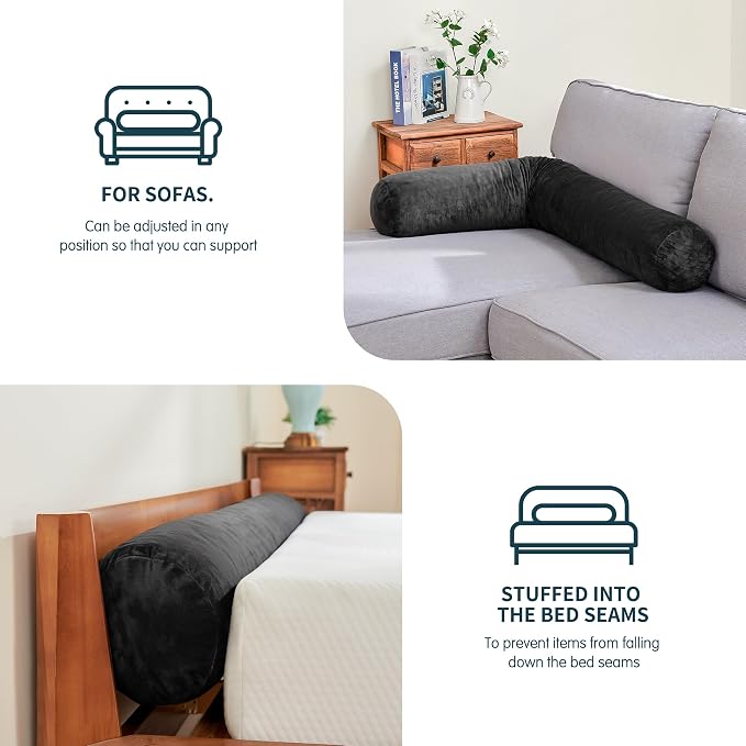 SyMax 7.8"x60" Body Pillow for Queen Bed, Bolster w/Removable Polyester Cover - Image 6