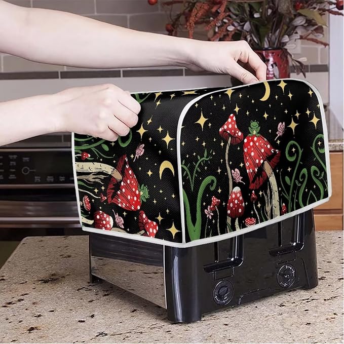ZFRXIGN Butterfly Mushroom Toaster Cover 2 Slice Wide Slot Toaster Dust Covers - Image 2
