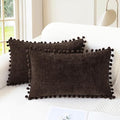 CaliTime Throw Pillow Covers Decorative 20 X 12 Inches Pack of 2 Cozy Solid by CaliTime