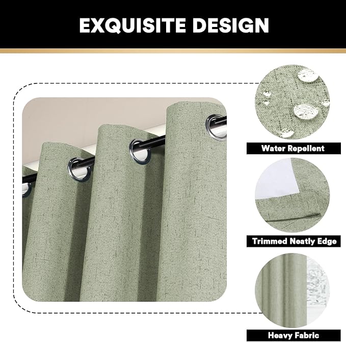 PrinceDeco Blackout Curtains 84 Inches Long Patio Curtains - Image 6
