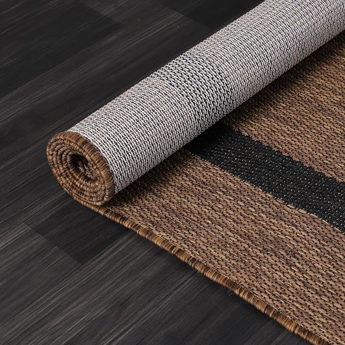 Bordered Outdoor Rug 9x12 Washable Outside Carpet - Image 5