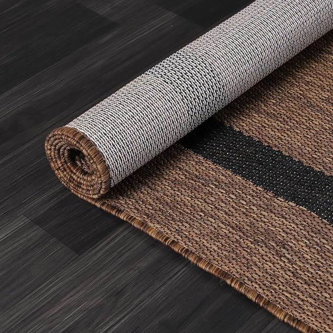 Bordered Outdoor Rug 8x10 Washable Outside Carpet - Image 5