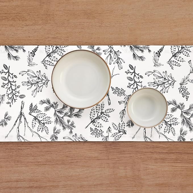 Solino Home 100% Pure Linen Christmas Table Runner 72 Inches Long - Image 3