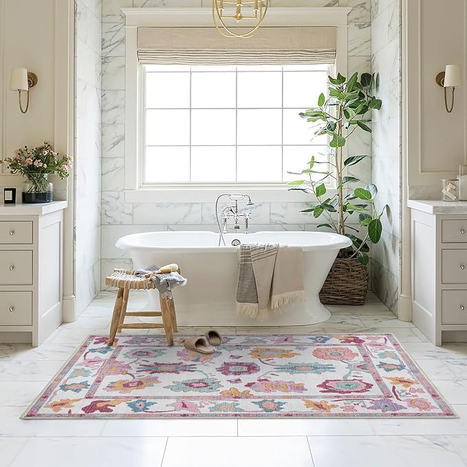 Fame Living Pink Oushak Rug, Extra Large Area Rugs - Image 9