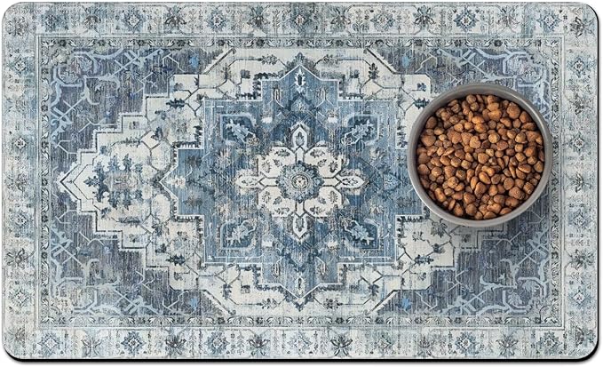 Pet Food Mats for Floor, Absorbent Dog Mat for Food and Water Dispenser Mat by Unknown