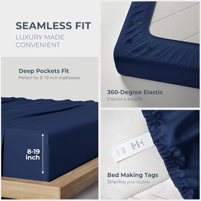 THREAD SPREAD 100% Egyptian Cotton California King Size Sheets - Image 5