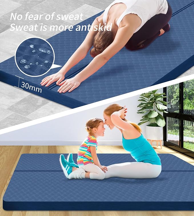 nuveti Large Exercise Mat - 15mm/20mm/30mm Thick Yoga Mat | Workout Mat - Image 6