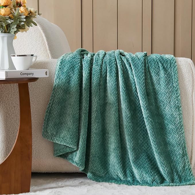 NEWCOSPLAY Super Soft Queen Blanket Light Teal Premium Silky Flannel Fleece - Image 8